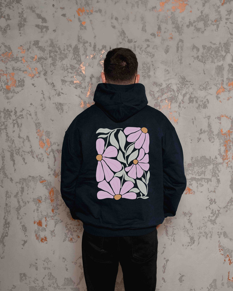 Lila Retro Flowers Hoodie