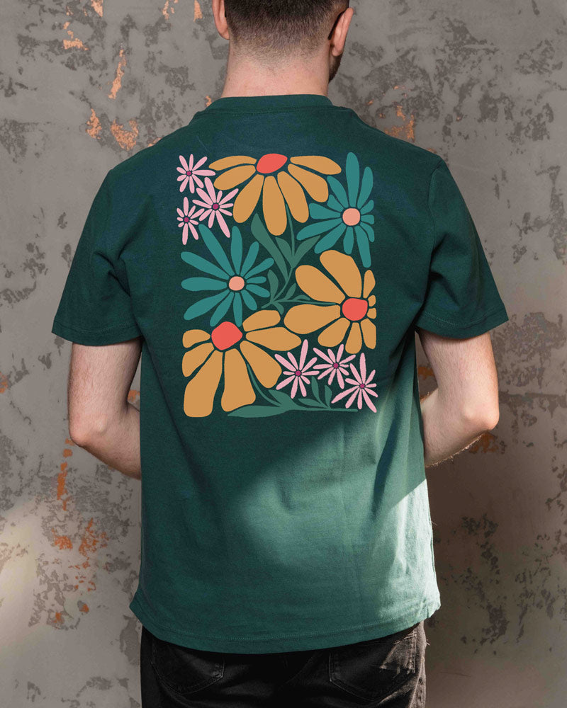 Orange Retro Flowers Shirt